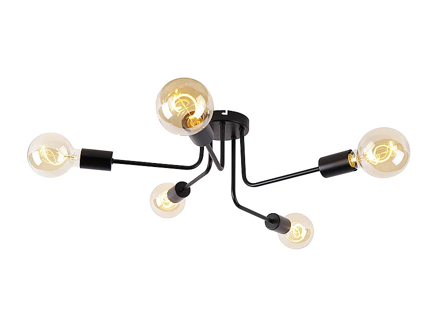 Plafonnier design noir 5 lumières - Facile