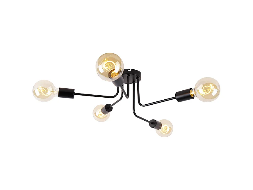 Plafonnier design noir 5 lumières - Facile