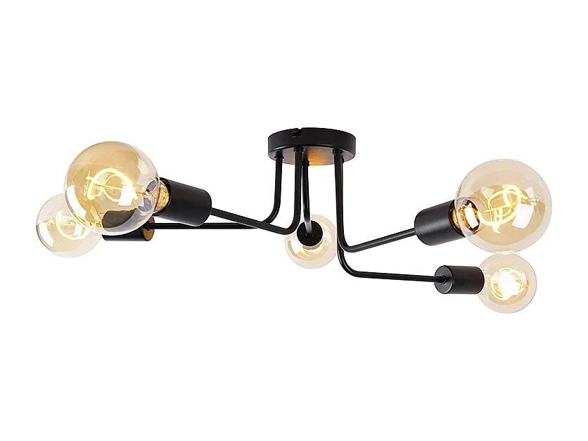 Plafonnier design noir 5 lumières - Facile