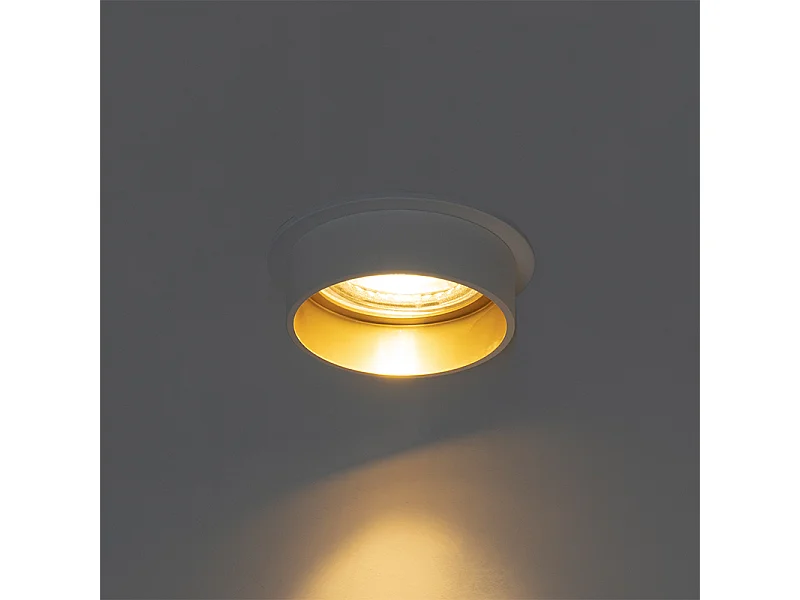Spot encastré moderne blanc avec intérieur doré - Insta