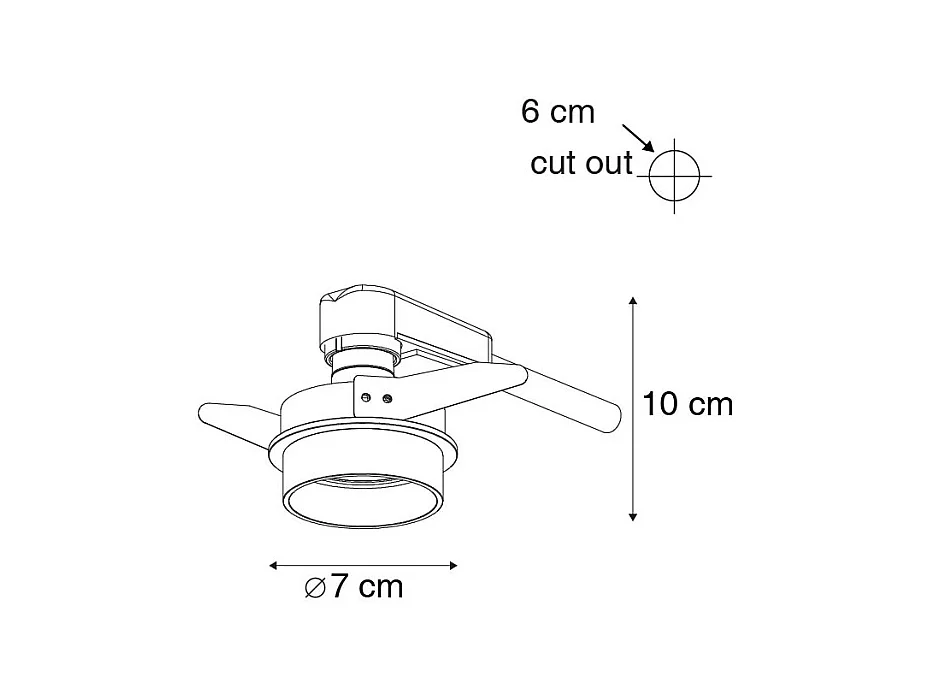 Spot encastré moderne blanc avec intérieur doré - Insta