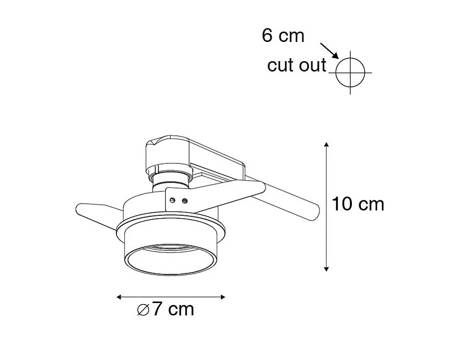 Spot encastré moderne blanc avec intérieur doré - Insta