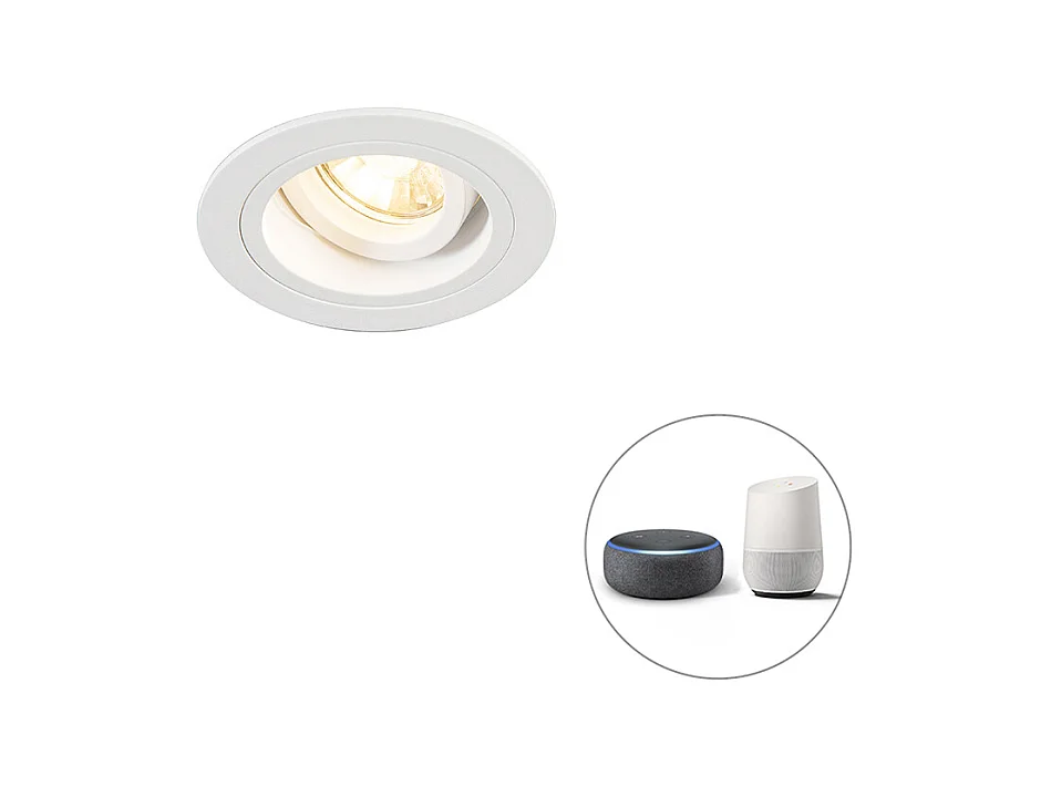 Spot encastré intelligent blanc rond orientable avec WiFi GU10 - Chuck