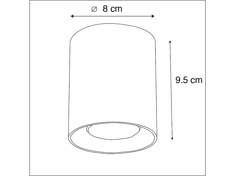 Spot En Saillie Moderne Blanc GU10 50mm - Tubo