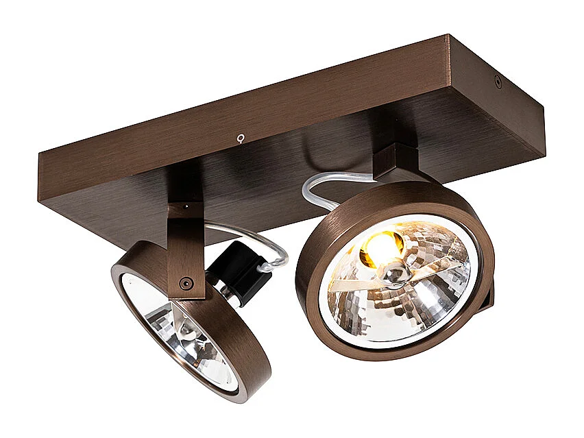 Spot design bronze foncé orientable 2 lumières - Go