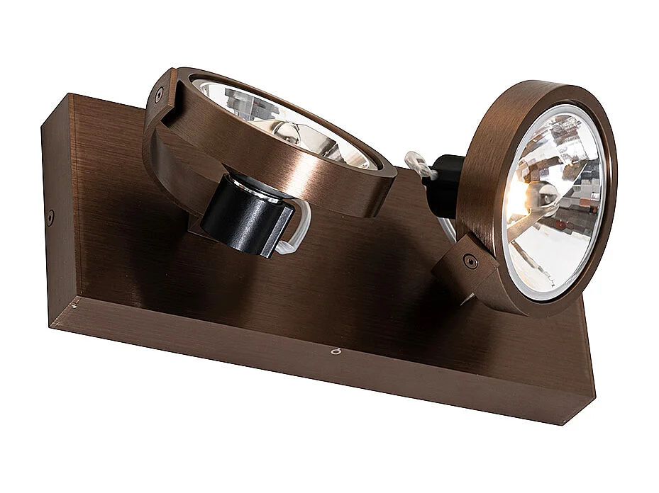 Spot design bronze foncé orientable 2 lumières - Go