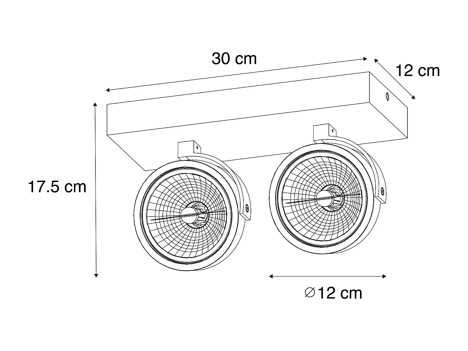 Spot design bronze foncé orientable 2 lumières - Go