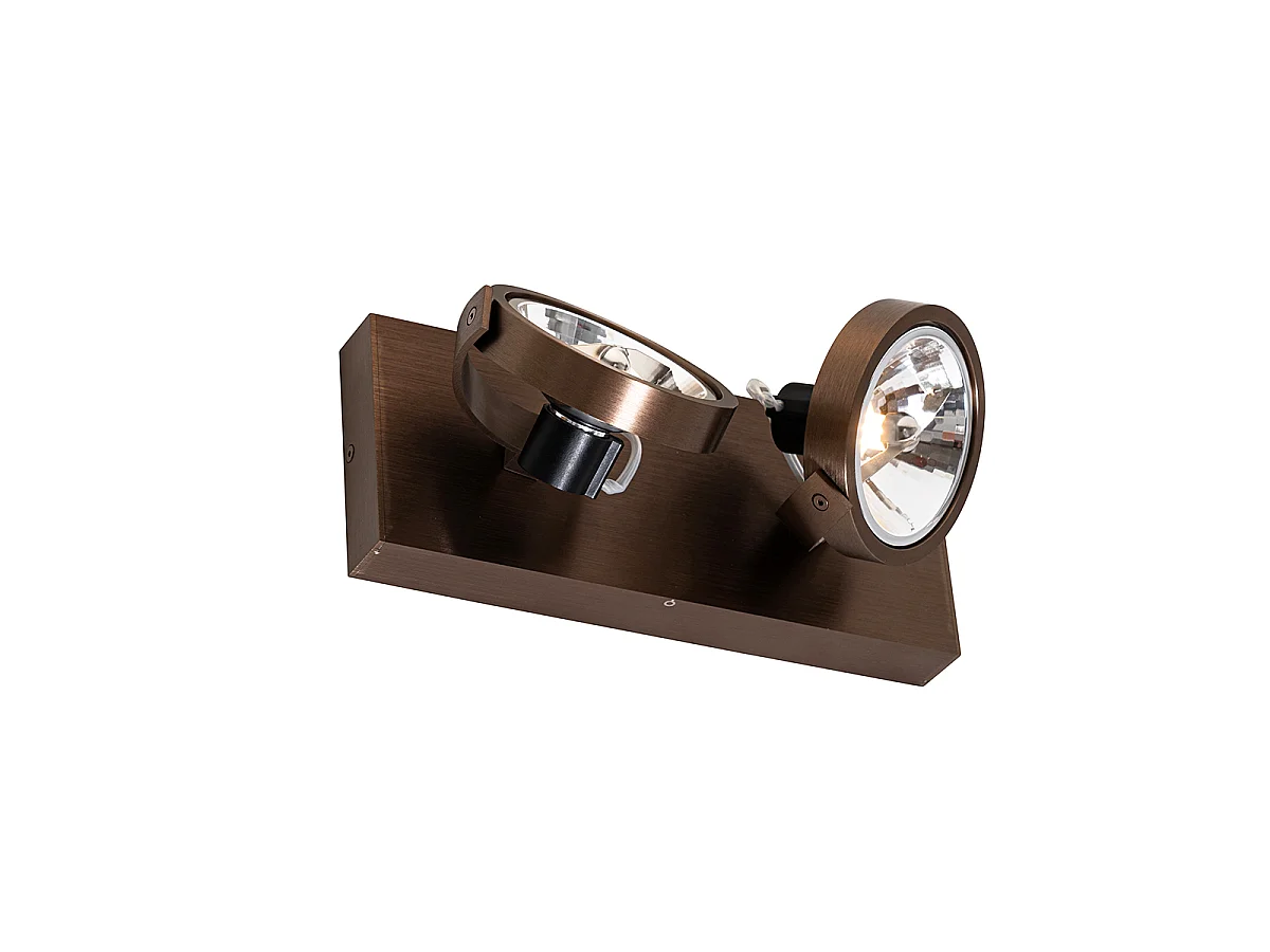 Spot design bronze foncé 2 lumières orientables et inclinables - Go