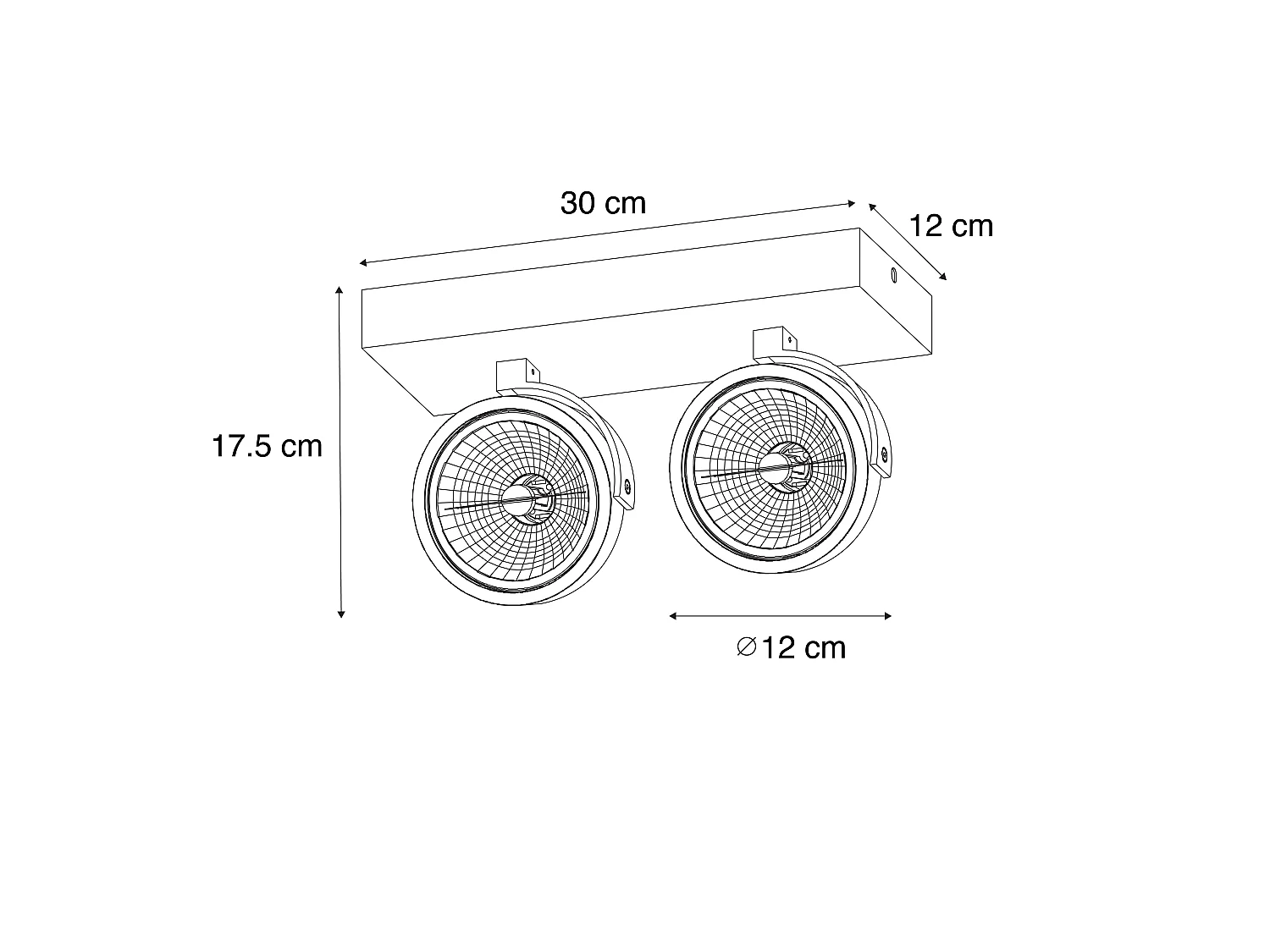 Spot design bronze foncé 2 lumières orientables et inclinables - Go