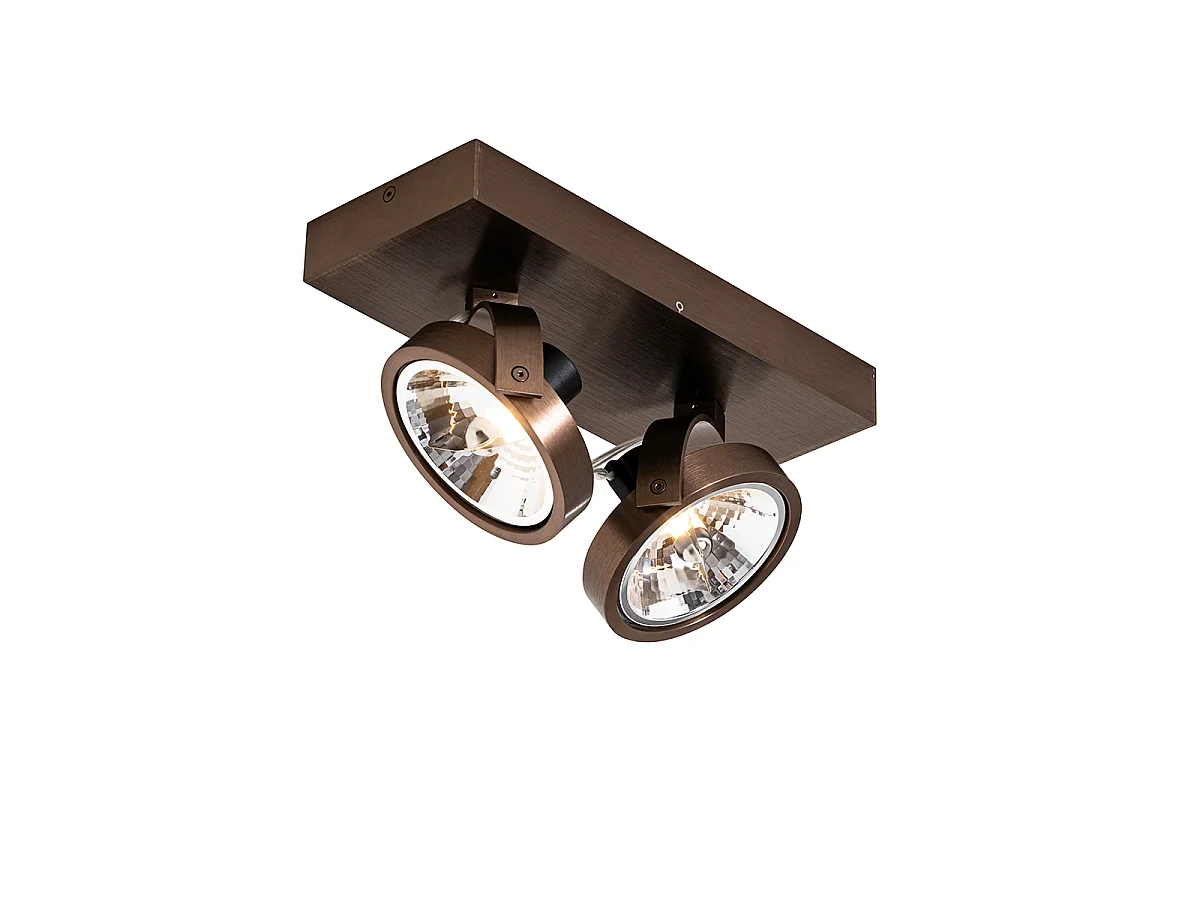 Spot design bronze foncé 2 lumières orientables et inclinables - Go