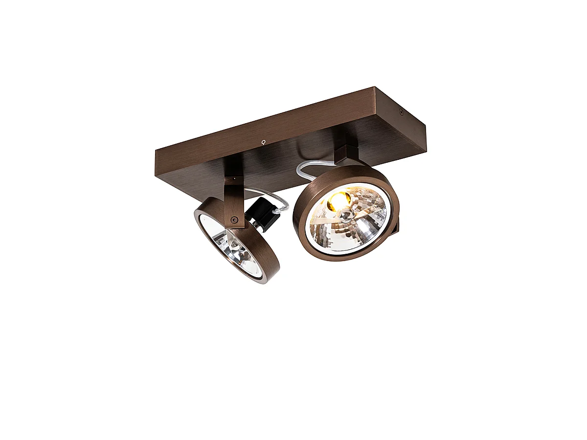 Spot design bronze foncé 2 lumières orientables et inclinables - Go