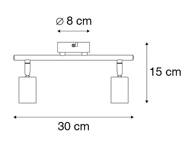 Spot moderne noir à 2 lumières réglable - Facil