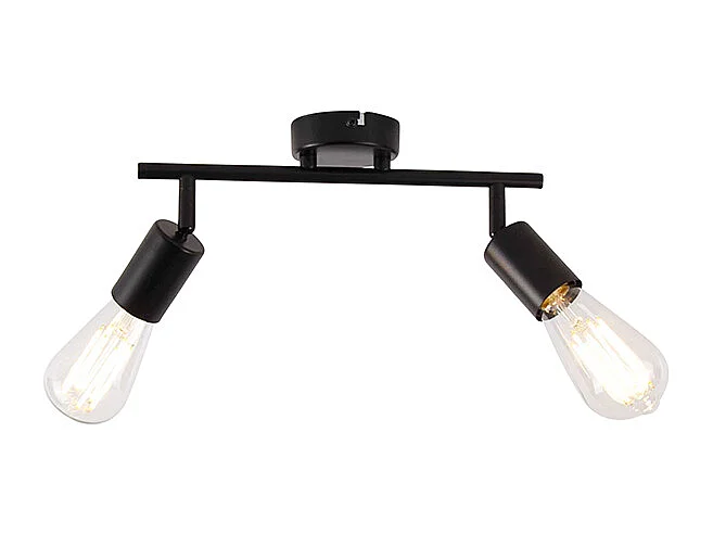 Spot moderne noir 2 lumières orientable - Facil