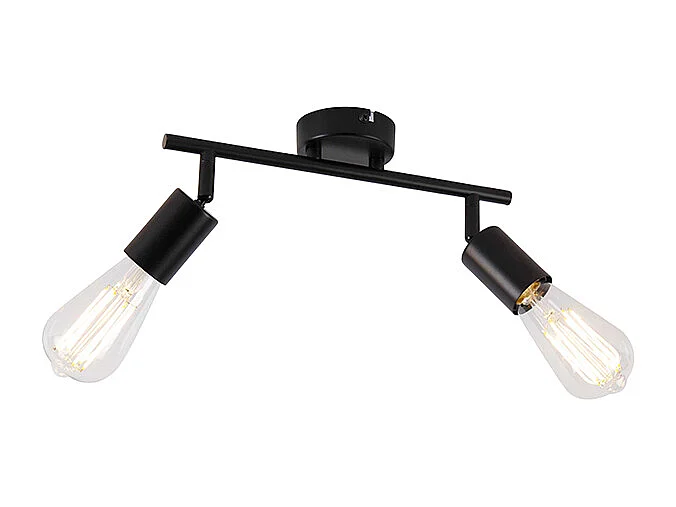 Spot moderne noir 2 lumières orientable - Facil