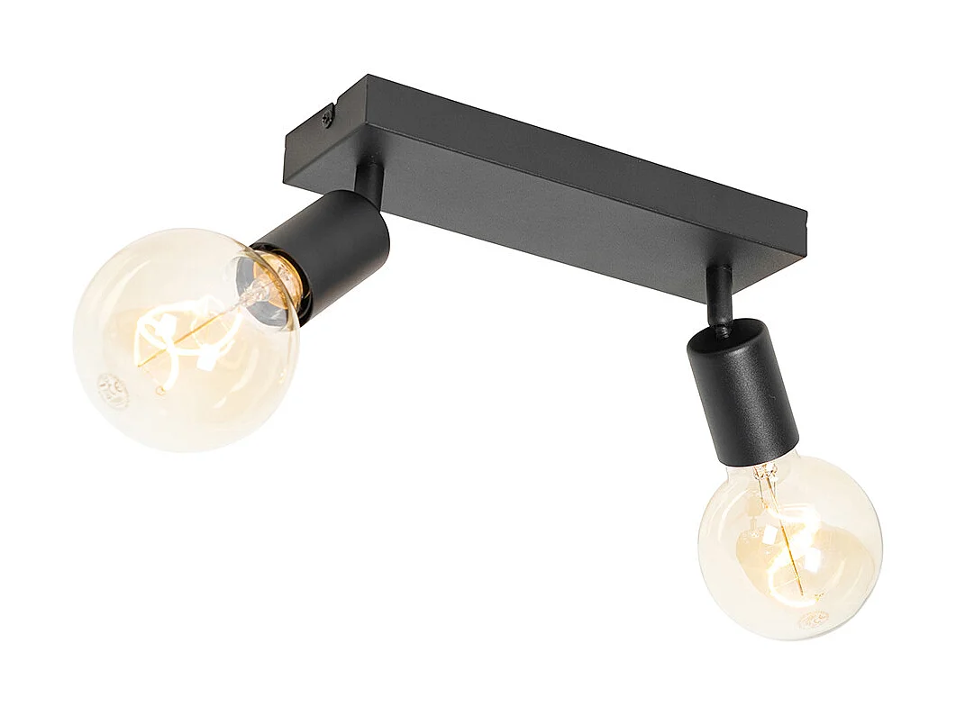 Spot encastré moderne noir rectangulaire 2 lumières - Facil