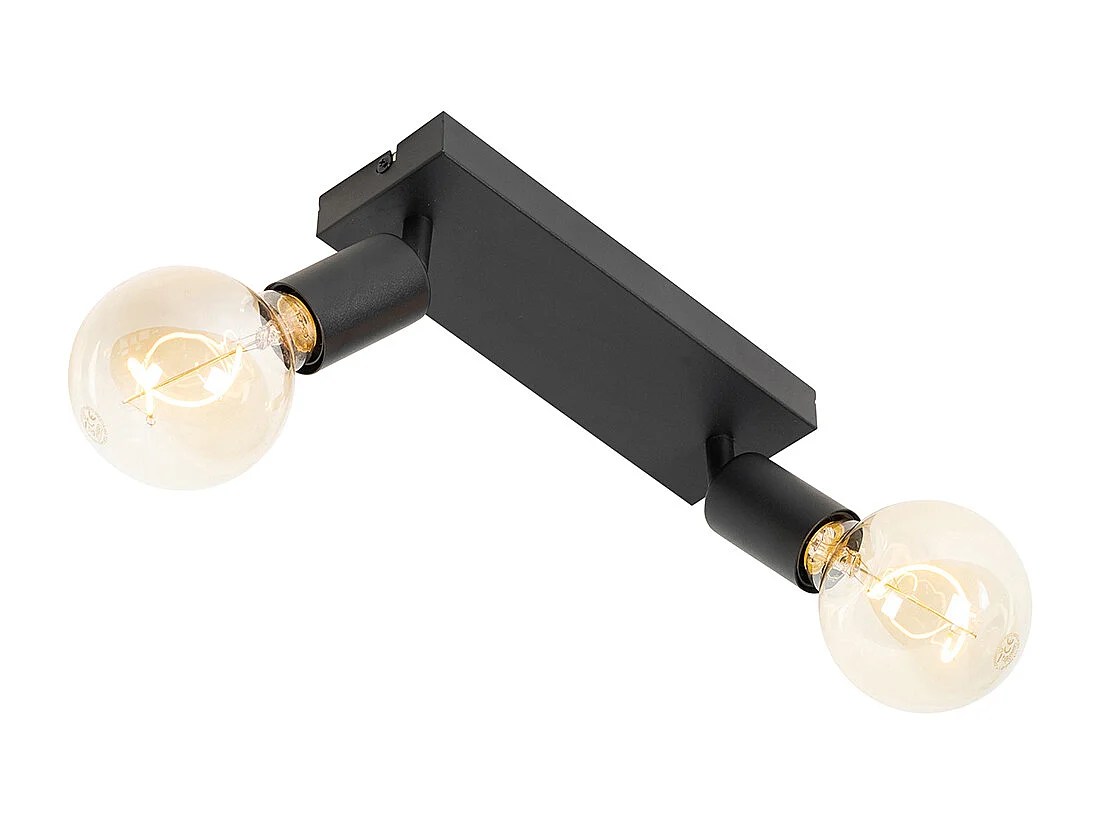 Spot encastré moderne noir rectangulaire 2 lumières - Facil