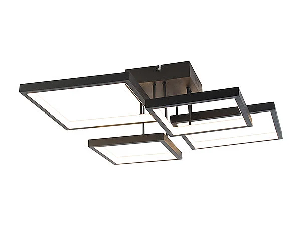 Plafonnier noir avec LED 3 étapes de gradation 4 lumières - Lejo