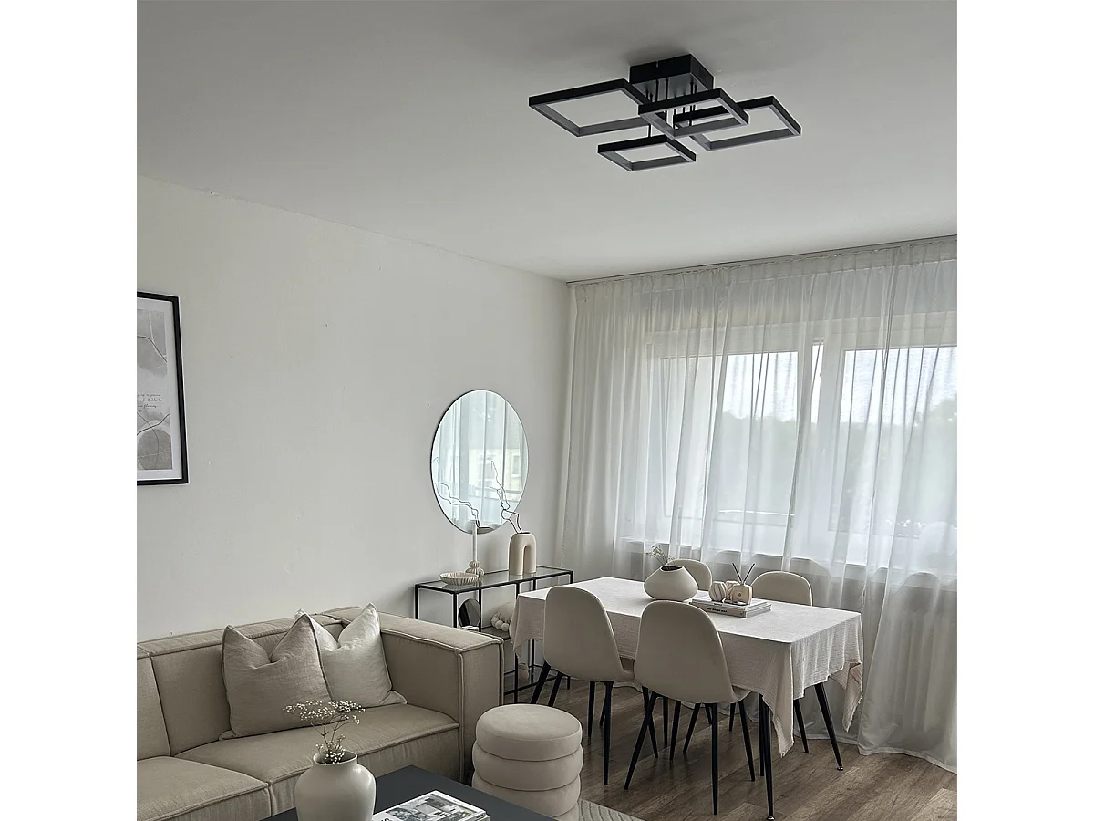 Plafonnier noir avec LED 3 étapes de gradation 4 lumières - Lejo