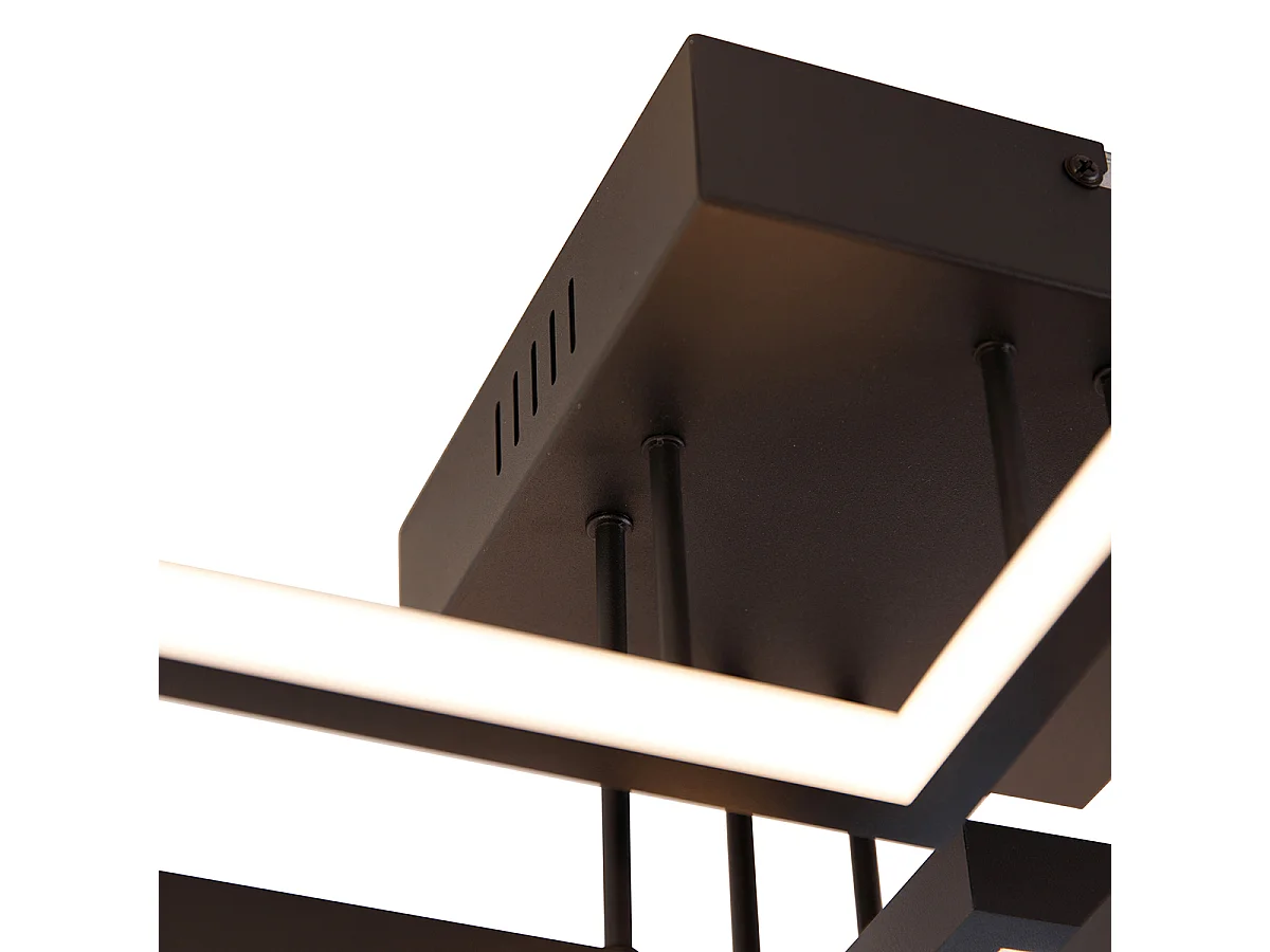 Plafonnier noir avec LED 3 étapes de gradation 4 lumières - Lejo