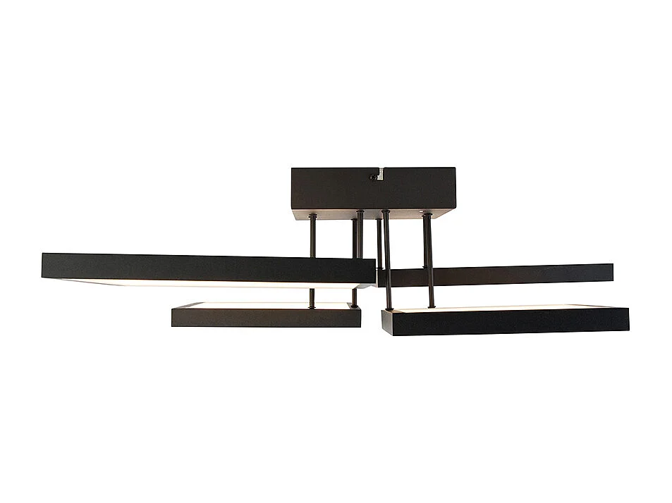 Plafonnier noir avec LED 3 étapes de gradation 4 lumières - Lejo
