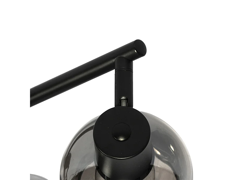 Plafonnier Art déco noir avec verre fumé 4 lumières - Vidro