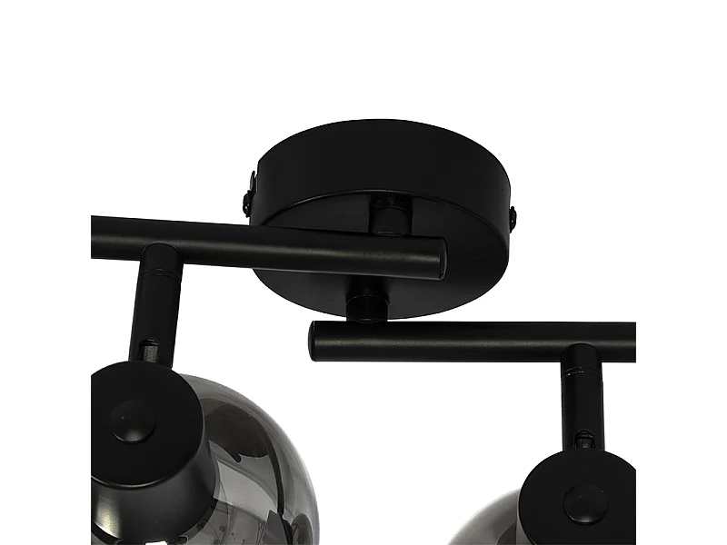 Plafonnier Art déco noir avec verre fumé 4 lumières - Vidro