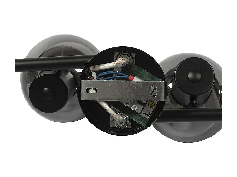 Plafonnier Art déco noir avec verre fumé 4 lumières - Vidro