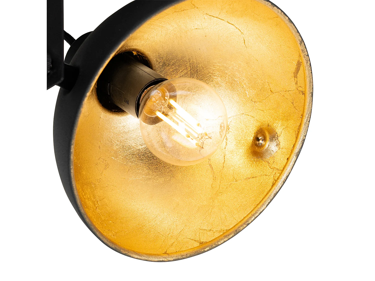 Plafonnier industriel noir et doré 3 lumières orientable - Magnax