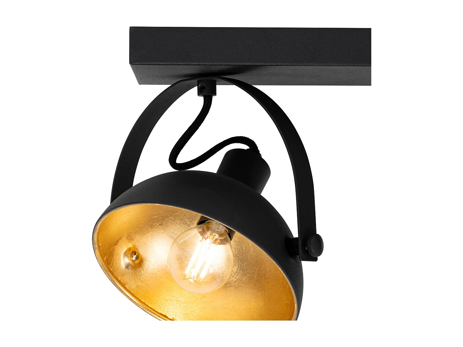 Plafonnier industriel noir avec or 3 lumières réglables - Magnax