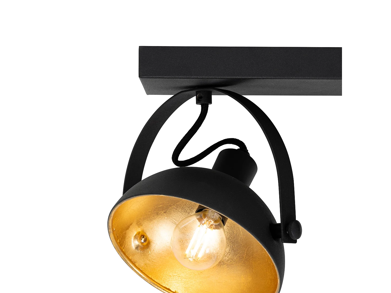 Plafonnier industriel noir avec or 3 lumières réglables - Magnax