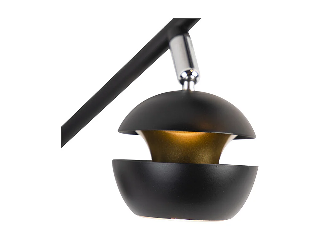 Plafonnier moderne noir avec intérieur doré à 4 Spots - Buell Deluxe