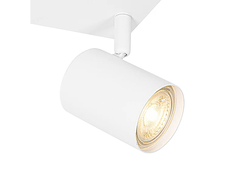 Plafonnier moderne blanc 2 lumières réglable rectangulaire - Jeana