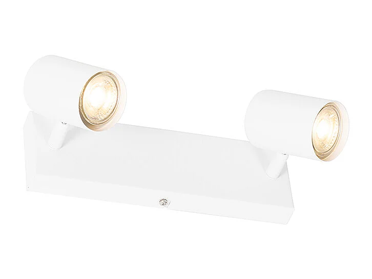 Plafonnier moderne blanc 2 lumières réglable rectangulaire - Jeana