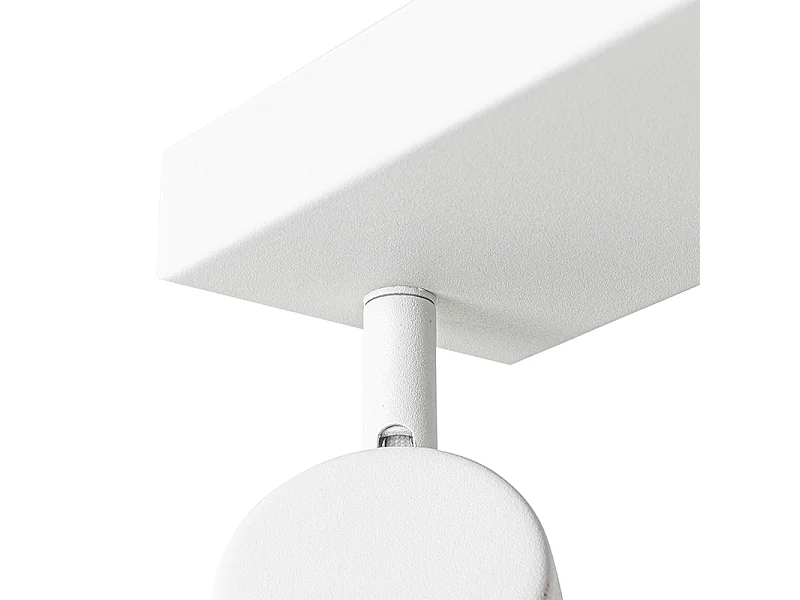 Plafonnier moderne blanc 2 lumières réglable rectangulaire - Jeana