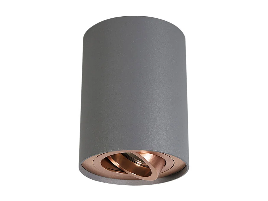 Spot encastré gris et cuivre orientable et inclinable - Rondoo Up