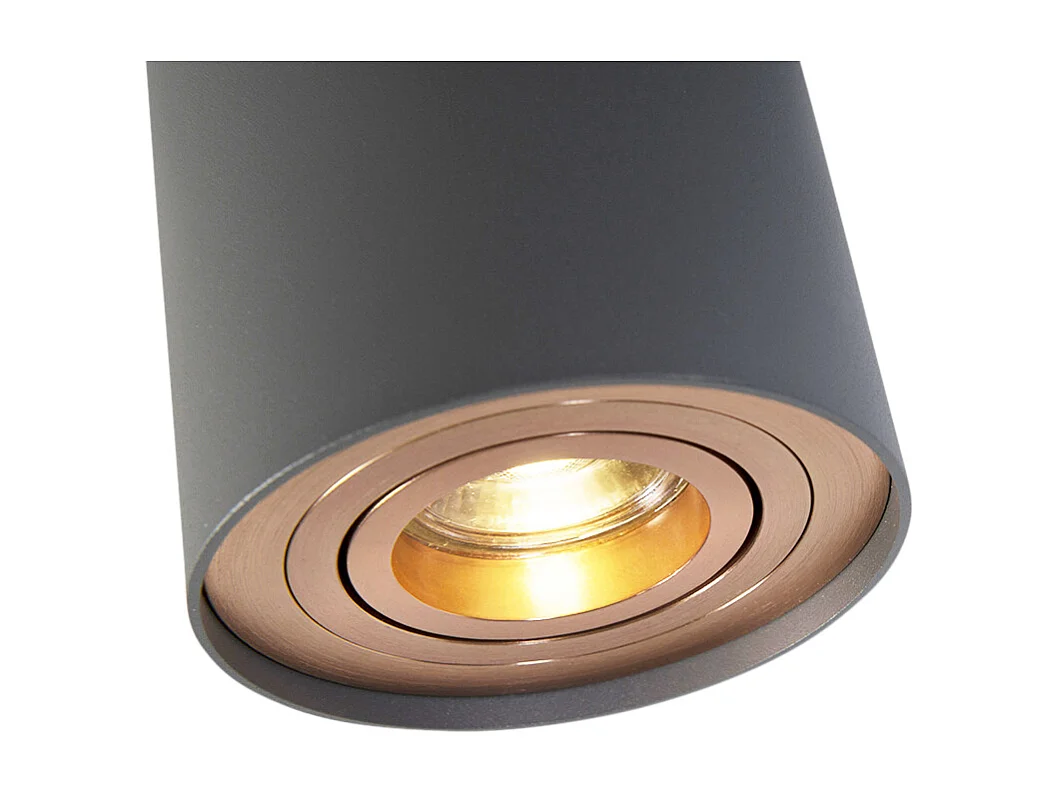 Spot encastré gris et cuivre orientable et inclinable - Rondoo Up