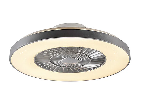 Ventilateur de plafond argent avec effet étoile dimmable - Climo