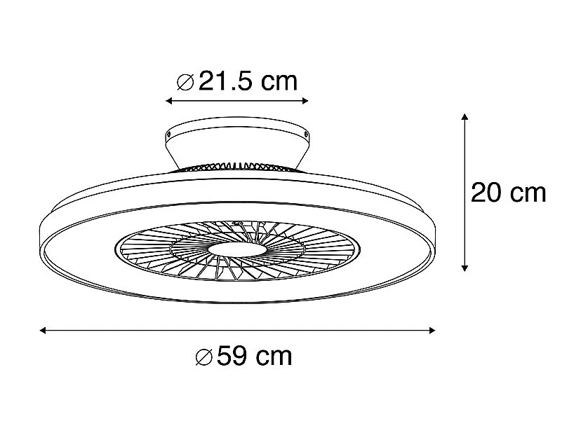Ventilateur de plafond argent avec effet étoile dimmable - Climo