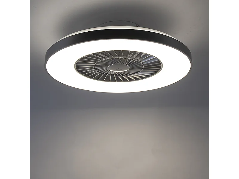 Ventilateur de plafond argent avec effet étoile dimmable - Climo