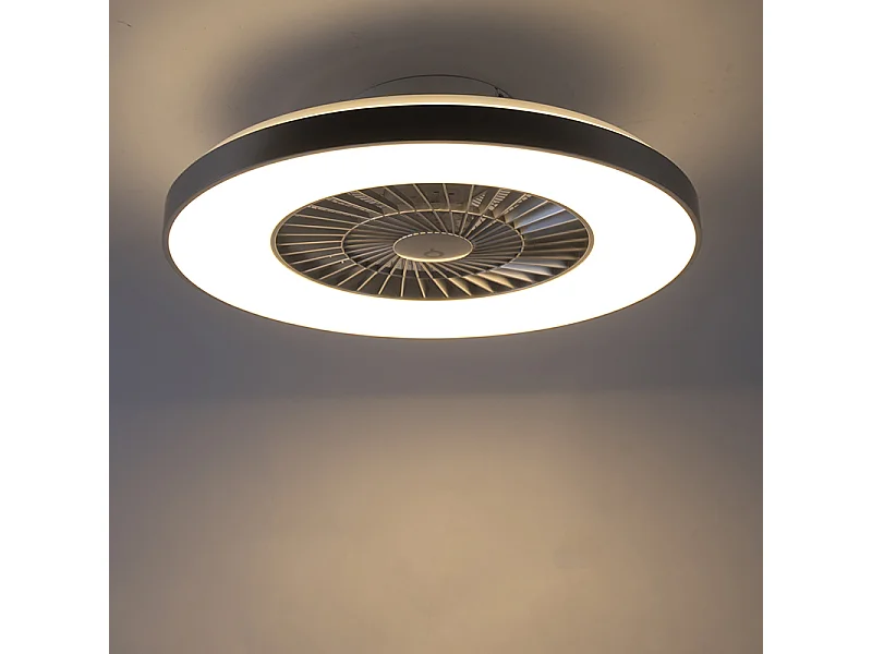 Ventilateur de plafond argent avec effet étoile dimmable - Climo