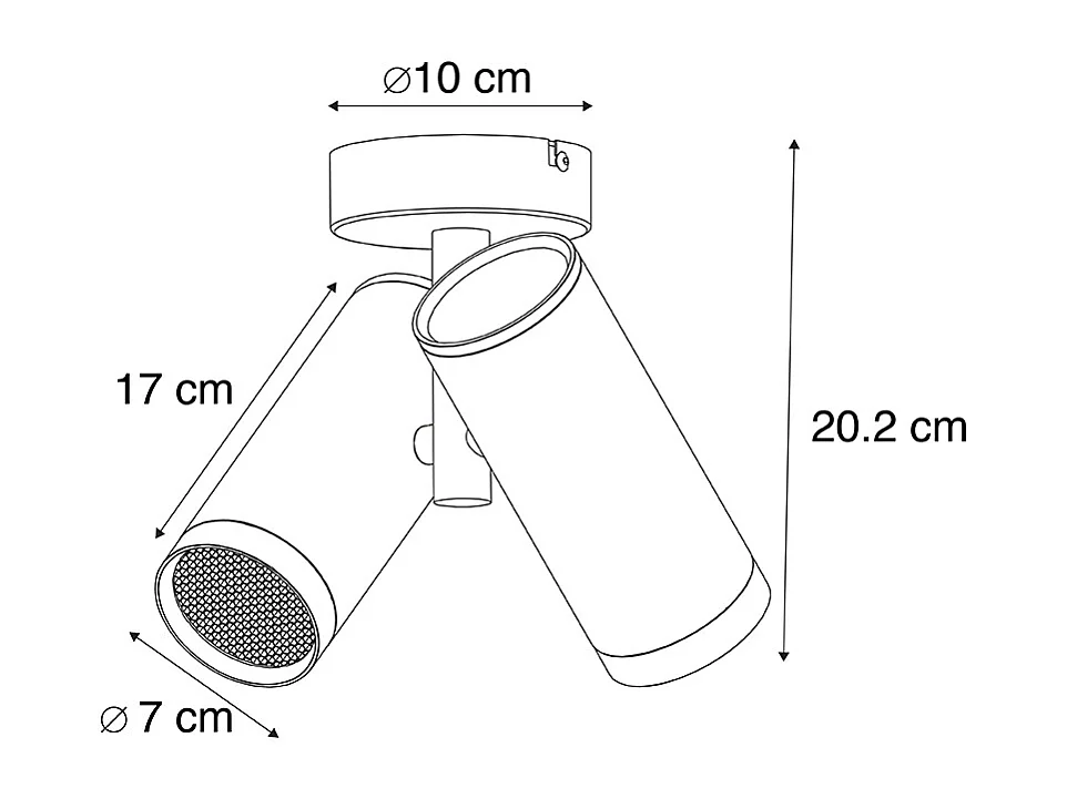 Spot intelligent noir 2 lumières avec Wifi GU10 - Scopio Honey