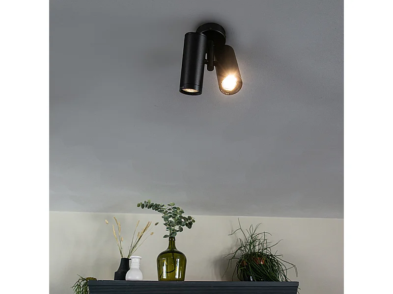 Spot intelligent noir 2 lumières avec Wifi GU10 - Scopio Honey