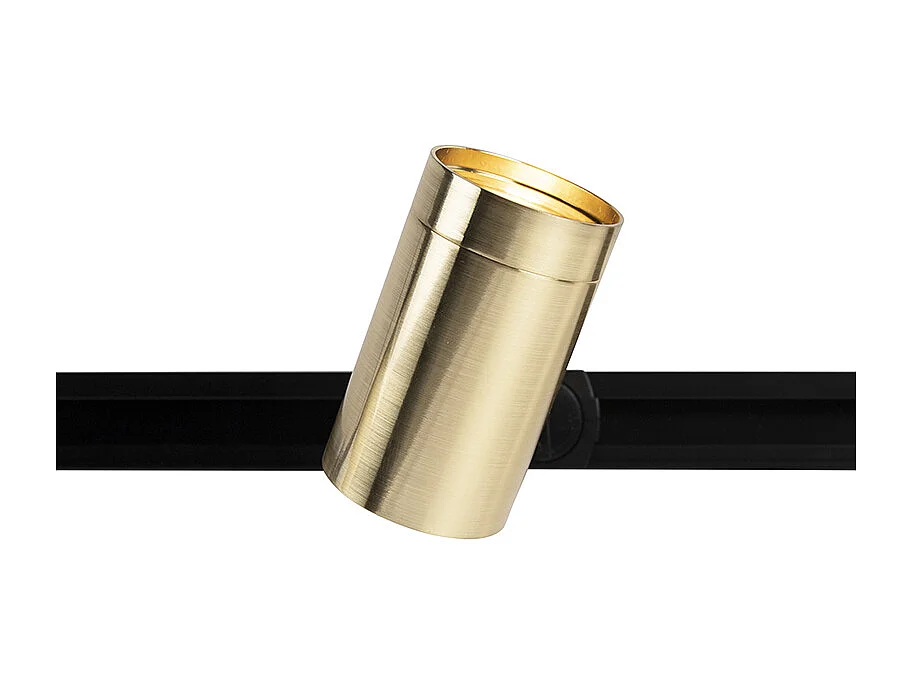 Système sur rail avec 3 spots monophasé noir avec or - Jeana