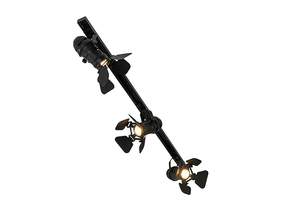 Système sur rail intelligent noir 3 lumières avec Wi-Fi GU10 - Movie