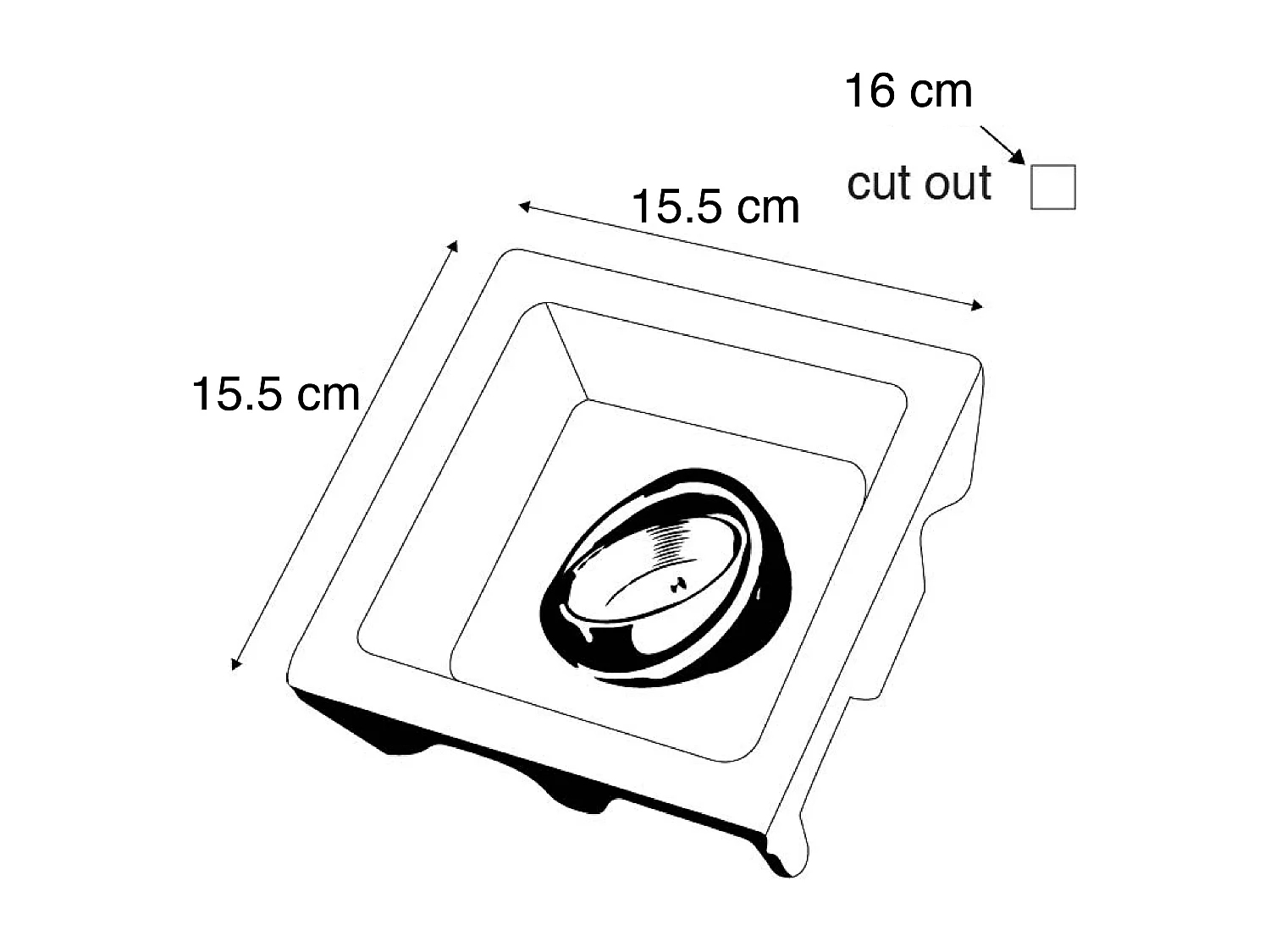 Spot encastré blanc 15 cm carré orientable - Gypsy Stucco