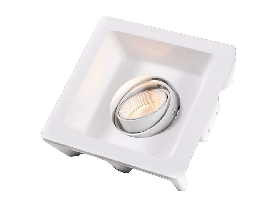 Spot encastré blanc 15 cm carré orientable - Gypsy Stucco
