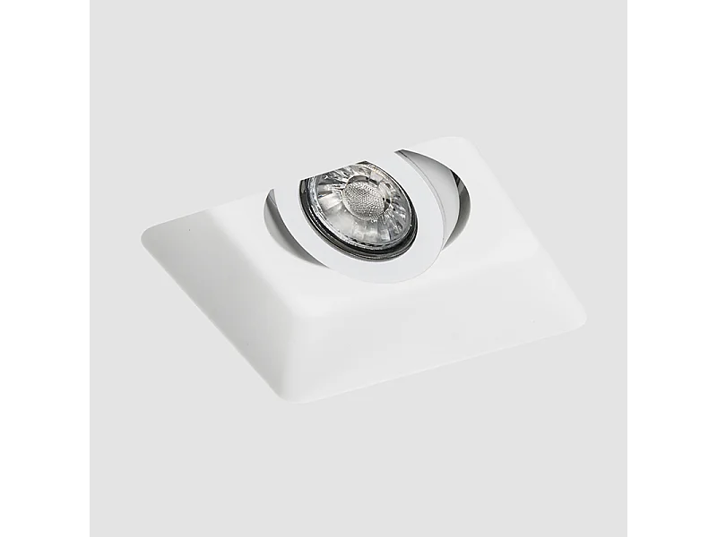 Spot encastré blanc 15 cm carré orientable - Gypsy Stucco