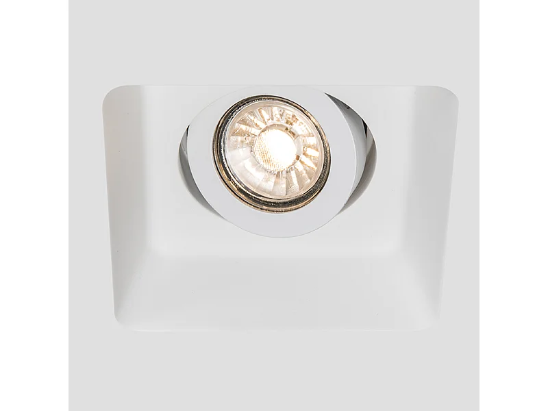 Spot encastré blanc 15 cm carré orientable - Gypsy Stucco