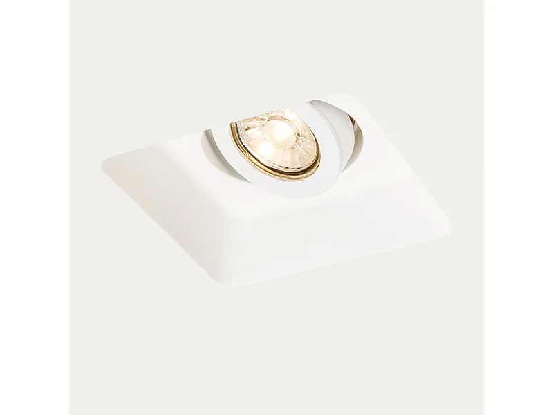 Spot encastré blanc 15 cm carré orientable - Gypsy Stucco