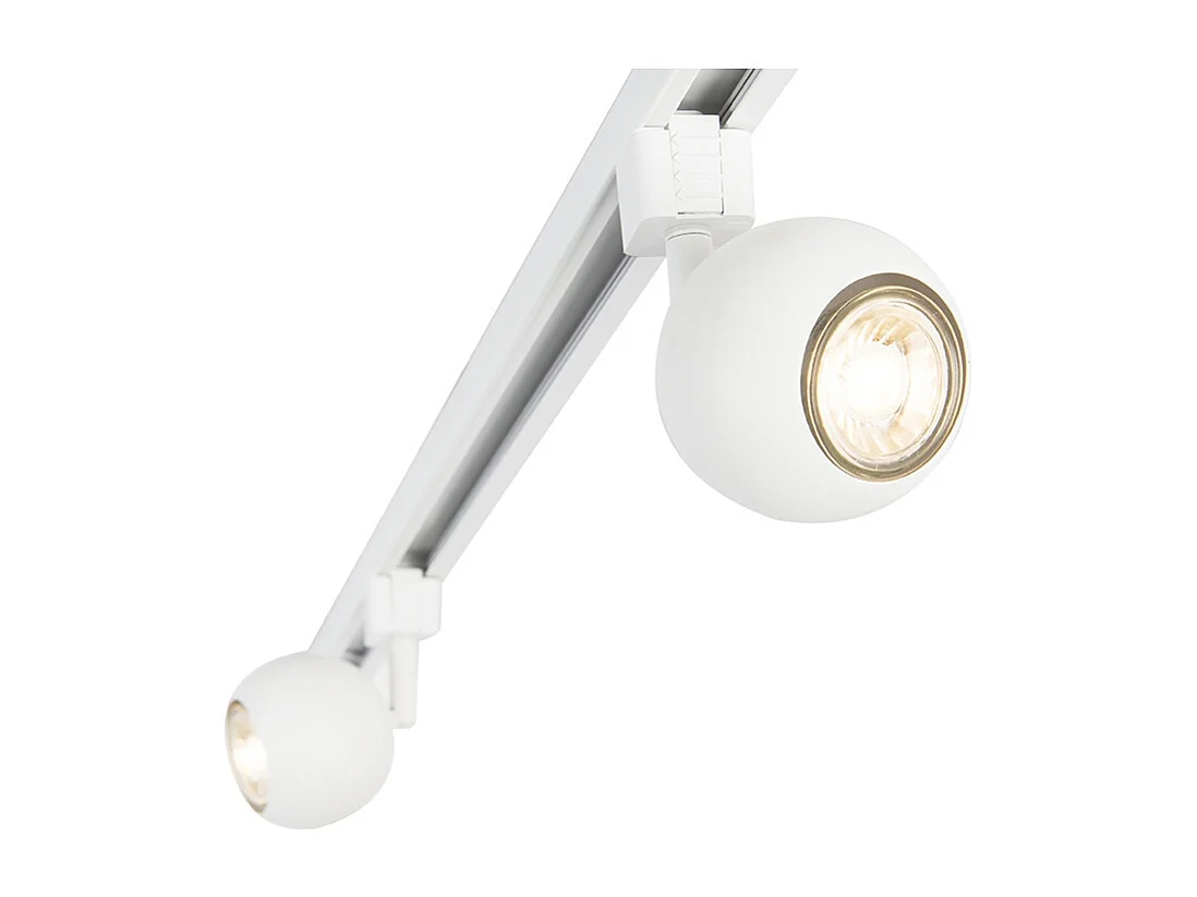 Système d'éclairage sur rail intelligent et moderne blanc monophasé avec 3 Wifi GU10 - Gissi